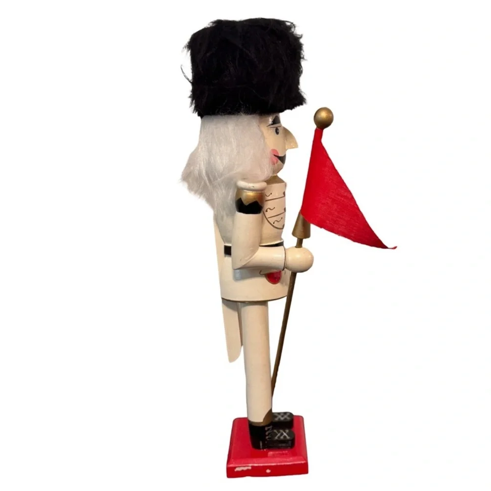 Vintage Nutcracker Soldier with Red Flag